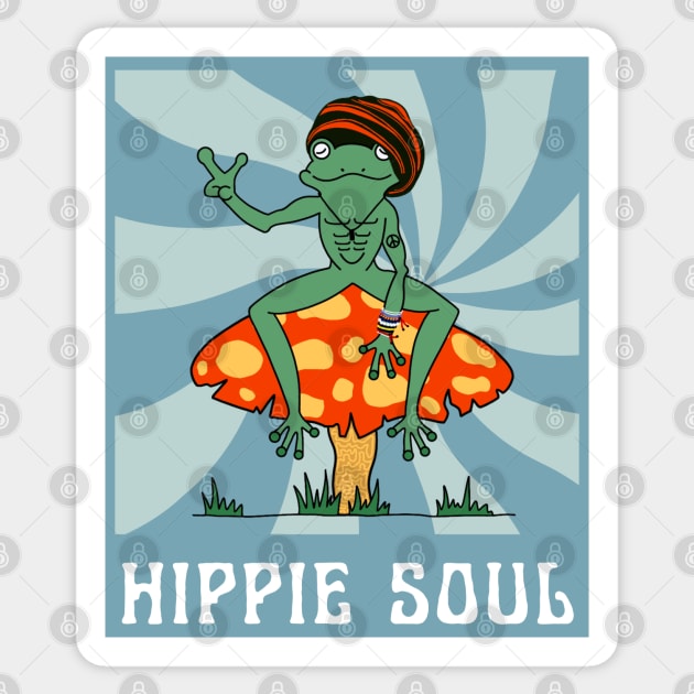Hippie Retro Frog Sticker by The Y Siblings
